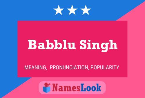 Affiche de nom Babblu Singh