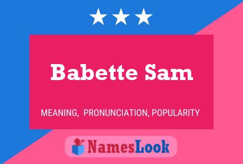 Affiche de nom Babette Sam