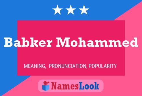 Affiche de nom Babker Mohammed