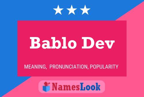 Affiche de nom Bablo Dev