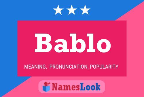 Affiche de nom Bablo