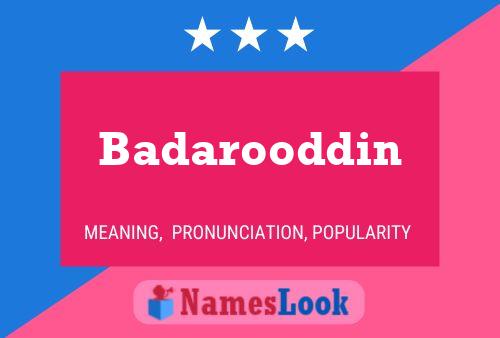 Affiche de nom Badarooddin