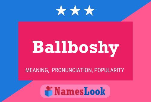 Affiche de nom Ballboshy