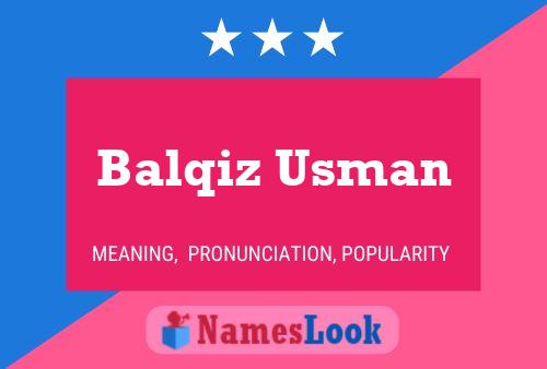 Affiche de nom Balqiz Usman