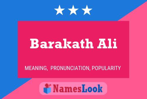 Affiche de nom Barakath Ali