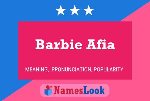 Affiche de nom Barbie Afia