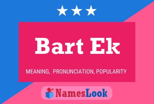 Affiche de nom Bart Ek