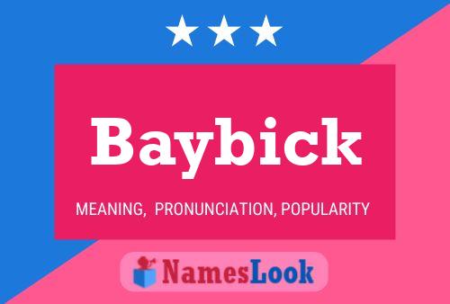 Affiche de nom Baybick