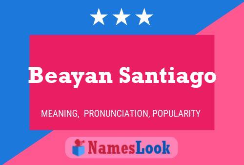 Affiche de nom Beayan Santiago