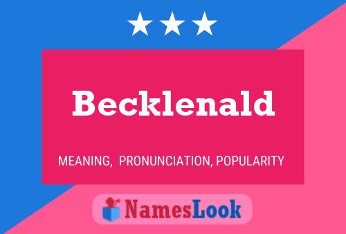 Affiche de nom Becklenald