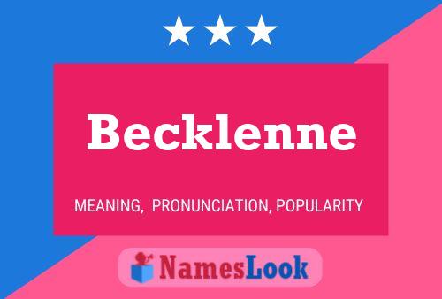 Affiche de nom Becklenne