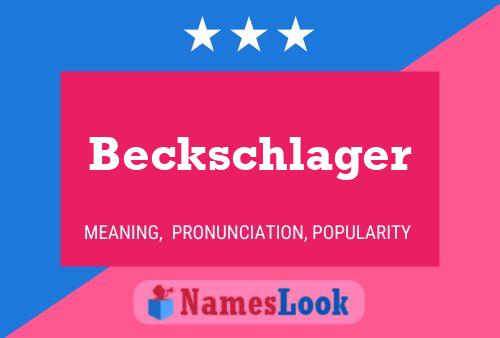 Affiche de nom Beckschlager