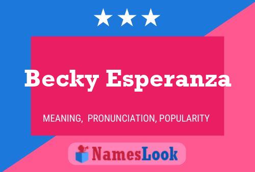 Affiche de nom Becky Esperanza