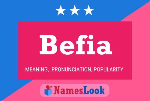 Affiche de nom Befia