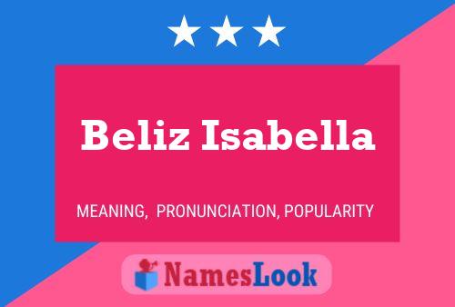 Affiche de nom Beliz Isabella