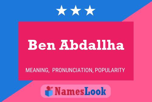 Affiche de nom Ben Abdallha