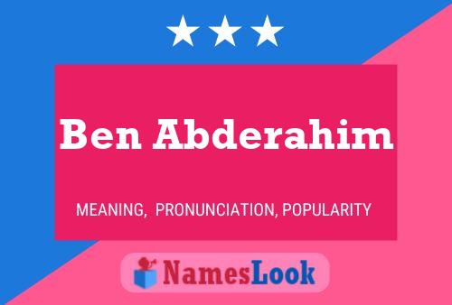 Affiche de nom Ben Abderahim