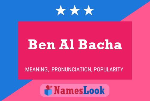 Affiche de nom Ben Al Bacha