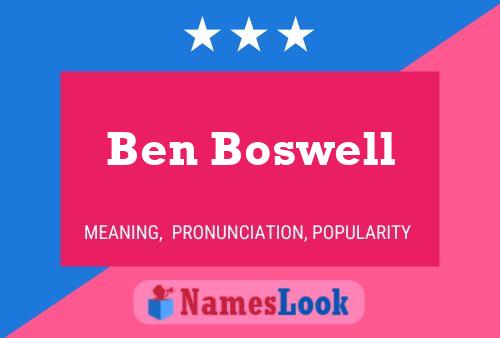 Affiche de nom Ben Boswell