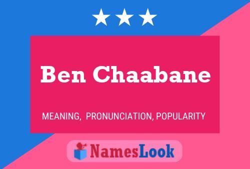 Affiche de nom Ben Chaabane