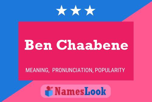 Affiche de nom Ben Chaabene