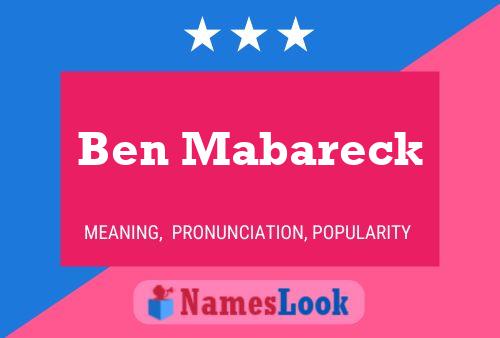 Affiche de nom Ben Mabareck