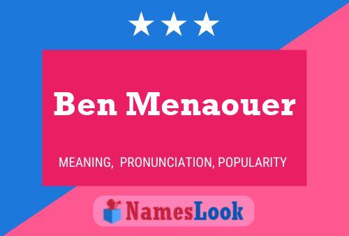 Affiche de nom Ben Menaouer