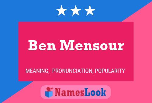 Affiche de nom Ben Mensour