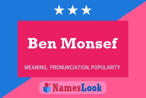 Affiche de nom Ben Monsef