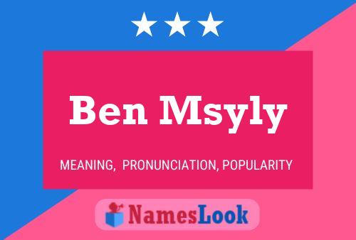 Affiche de nom Ben Msyly