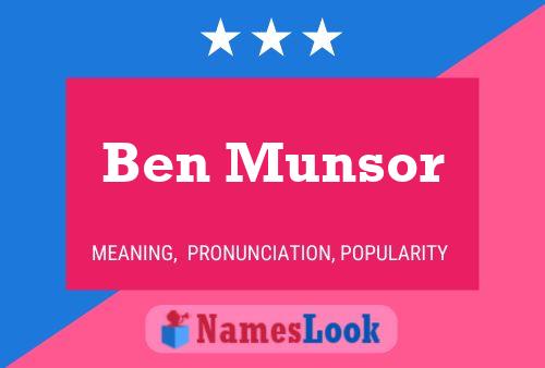 Affiche de nom Ben Munsor