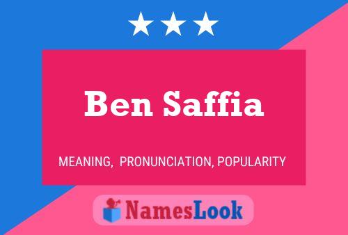 Affiche de nom Ben Saffia