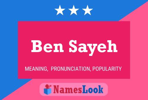 Affiche de nom Ben Sayeh