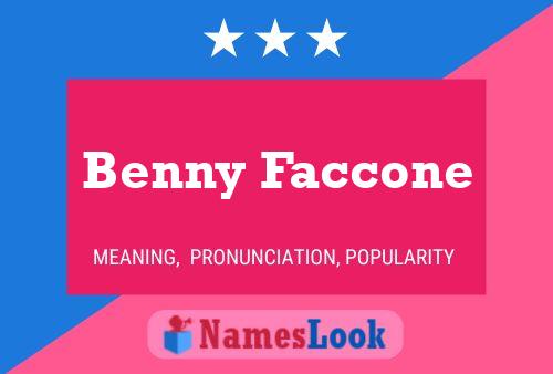 Affiche de nom Benny Faccone