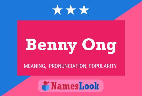 Affiche de nom Benny Ong