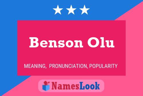 Affiche de nom Benson Olu