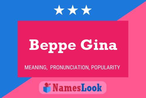 Affiche de nom Beppe Gina