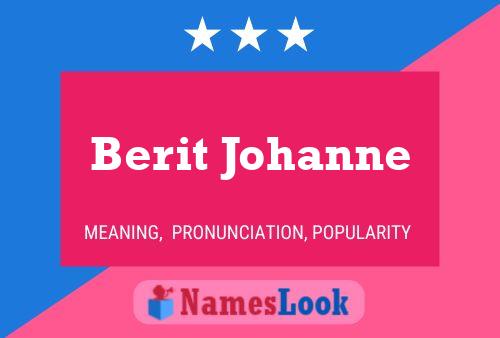 Affiche de nom Berit Johanne