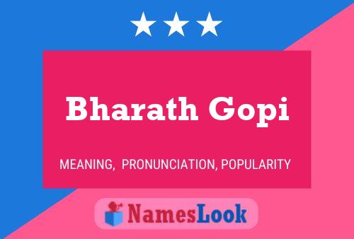 Affiche de nom Bharath Gopi