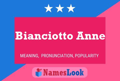 Affiche de nom Bianciotto Anne