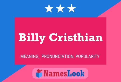 Affiche de nom Billy Cristhian