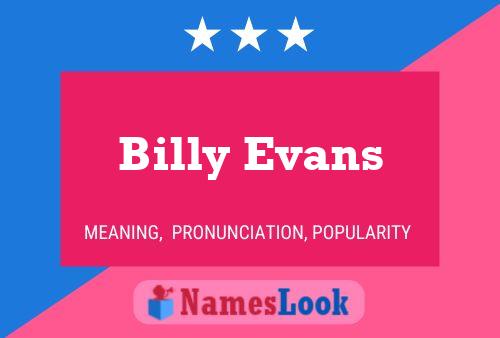 Affiche de nom Billy Evans