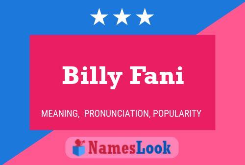 Affiche de nom Billy Fani