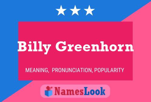 Affiche de nom Billy Greenhorn