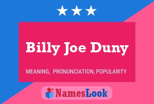 Affiche de nom Billy Joe Duny