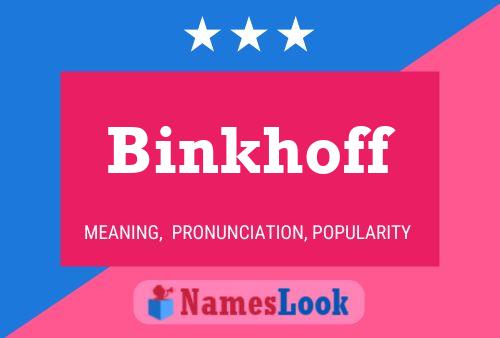 Affiche de nom Binkhoff