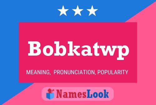 Affiche de nom Bobkatwp