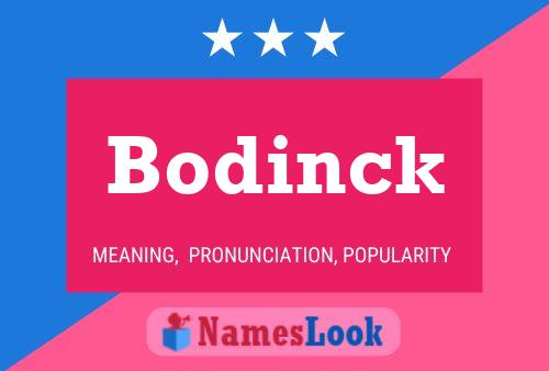 Affiche de nom Bodinck