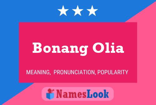 Affiche de nom Bonang Olia