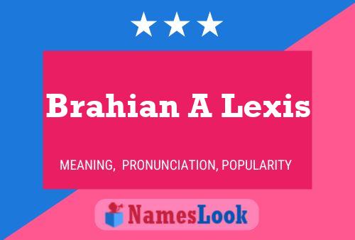 Affiche de nom Brahian A Lexis